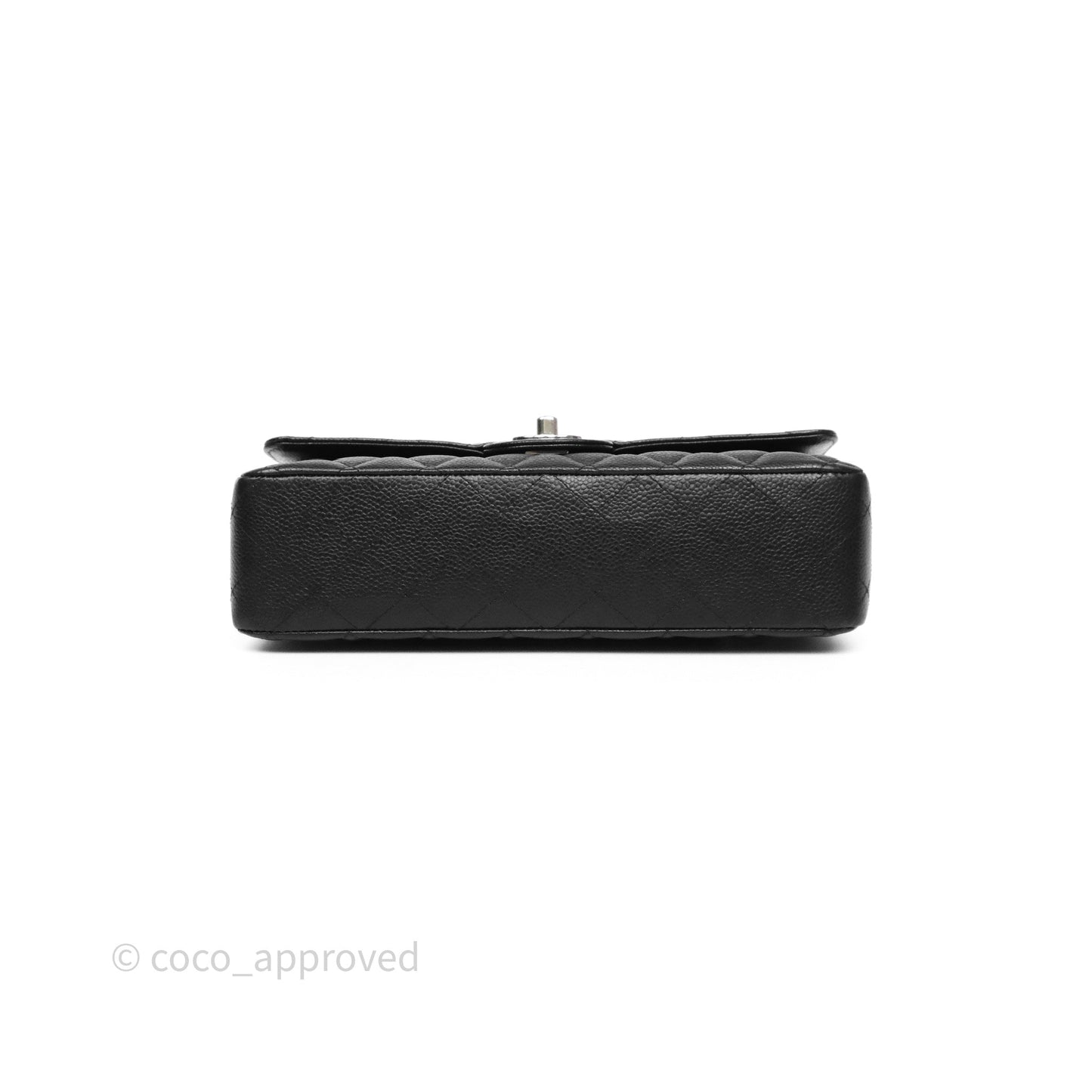 Chanel Classic M/L Medium Flap Quilted Black Caviar Silver Hardware