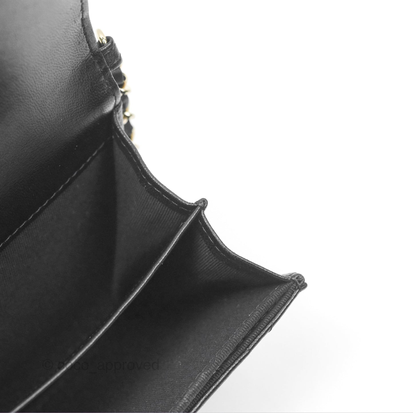 Chanel Mini Clutch With Pearl Chain Black Lambskin Gold Hardware