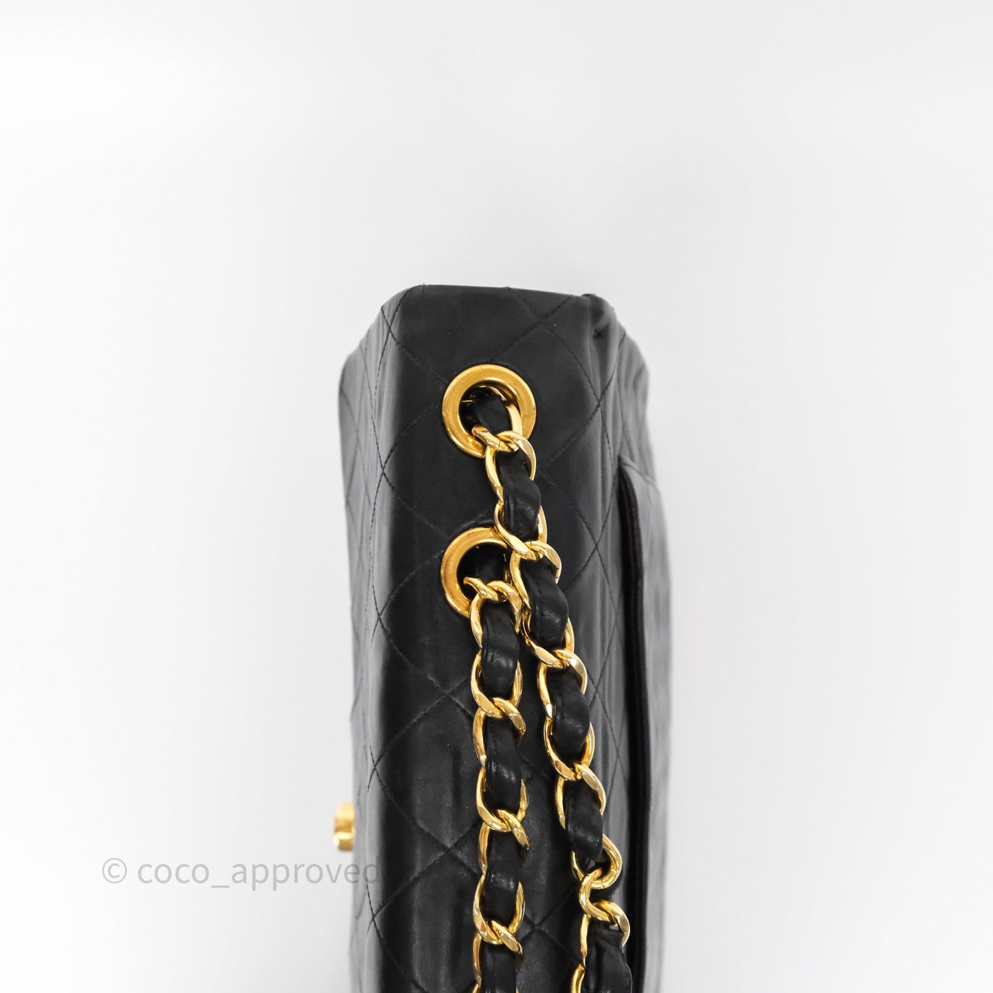 Chanel Vintage XL Jumbo Single Flap Black Lambskin 24K Gold Hardware
