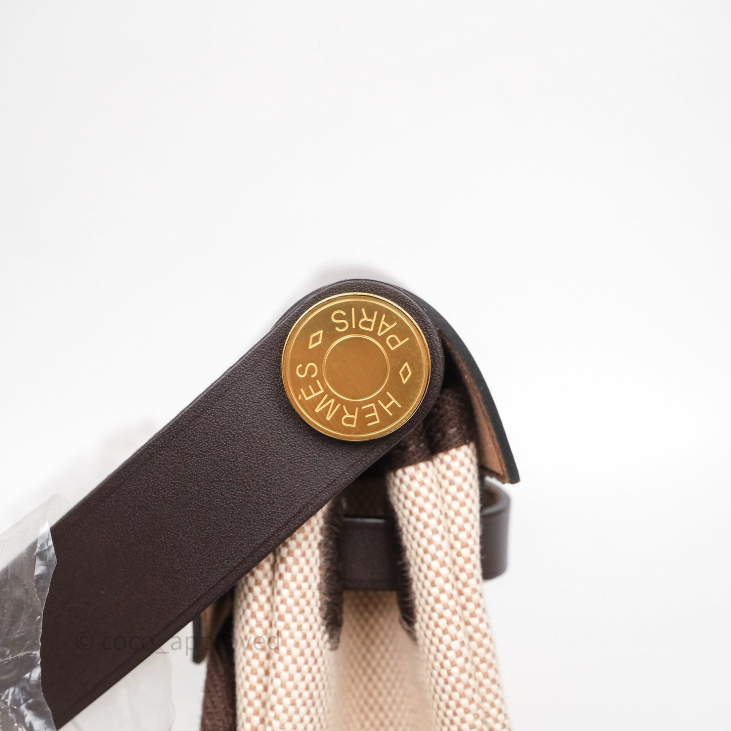 Hermès Herbag Zip 20 Mini Ecru Beige 14/ Ebene 46 Canvas Gold Hardware