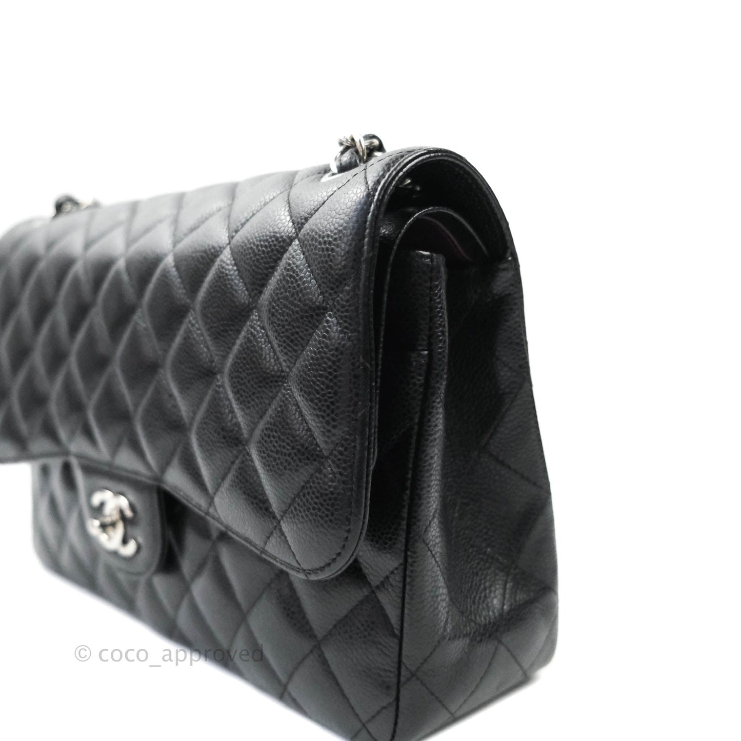 Chanel Jumbo Double Flap Black Caviar Silver Hardware⁣⁣