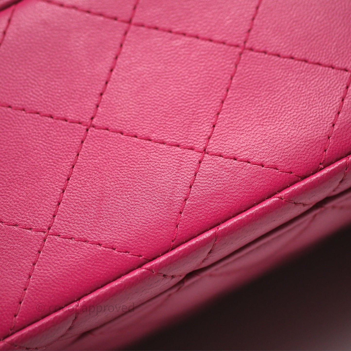 Chanel Quilted Mini Rectangular Flap Dark Pink Lambskin Silver Hardware