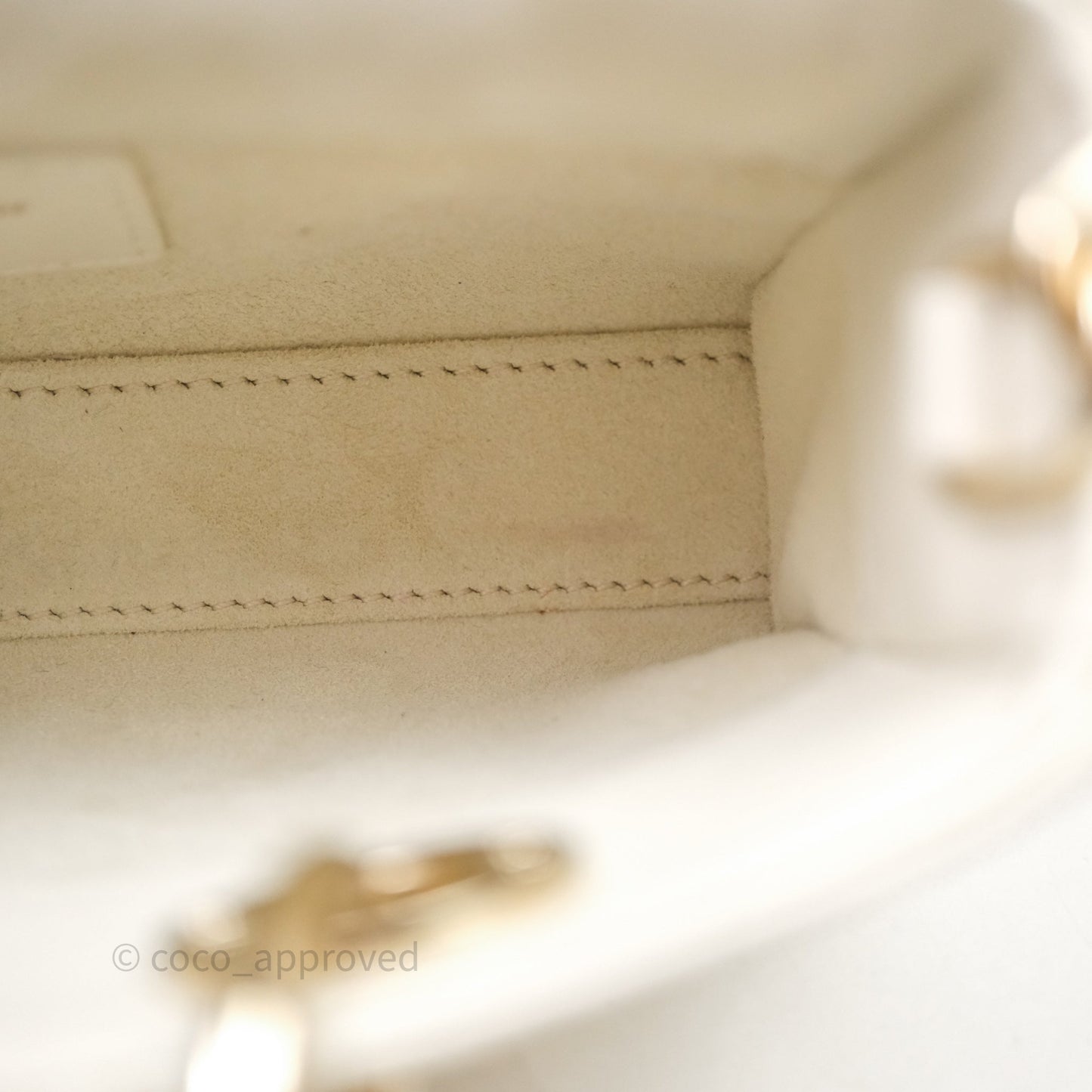 Christian Dior Micro Lady D-Joy Bag Latte Cannage Lambskin Gold Hardware