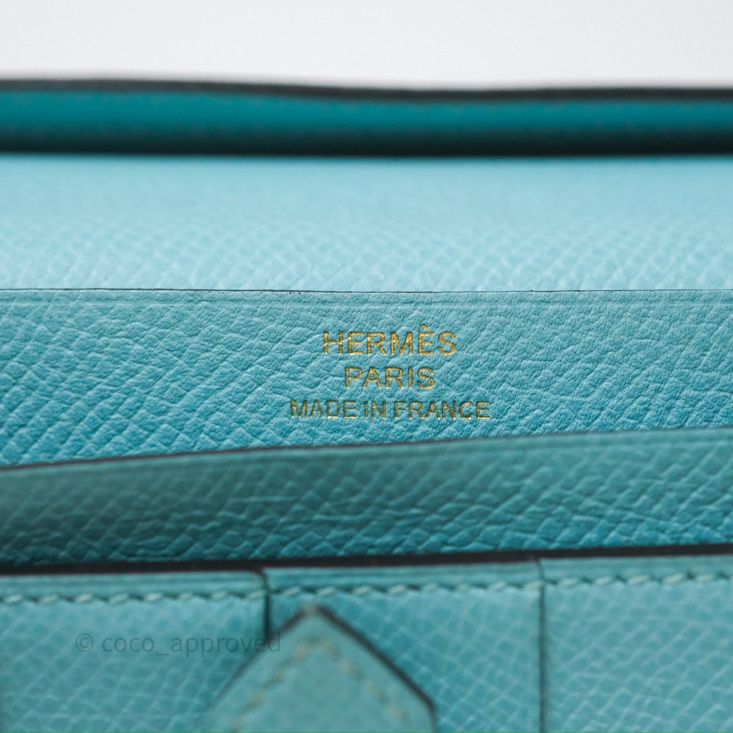 Hermès Bearn Long Wallet Bleu Atoll 3P Epsom Gold Hardware