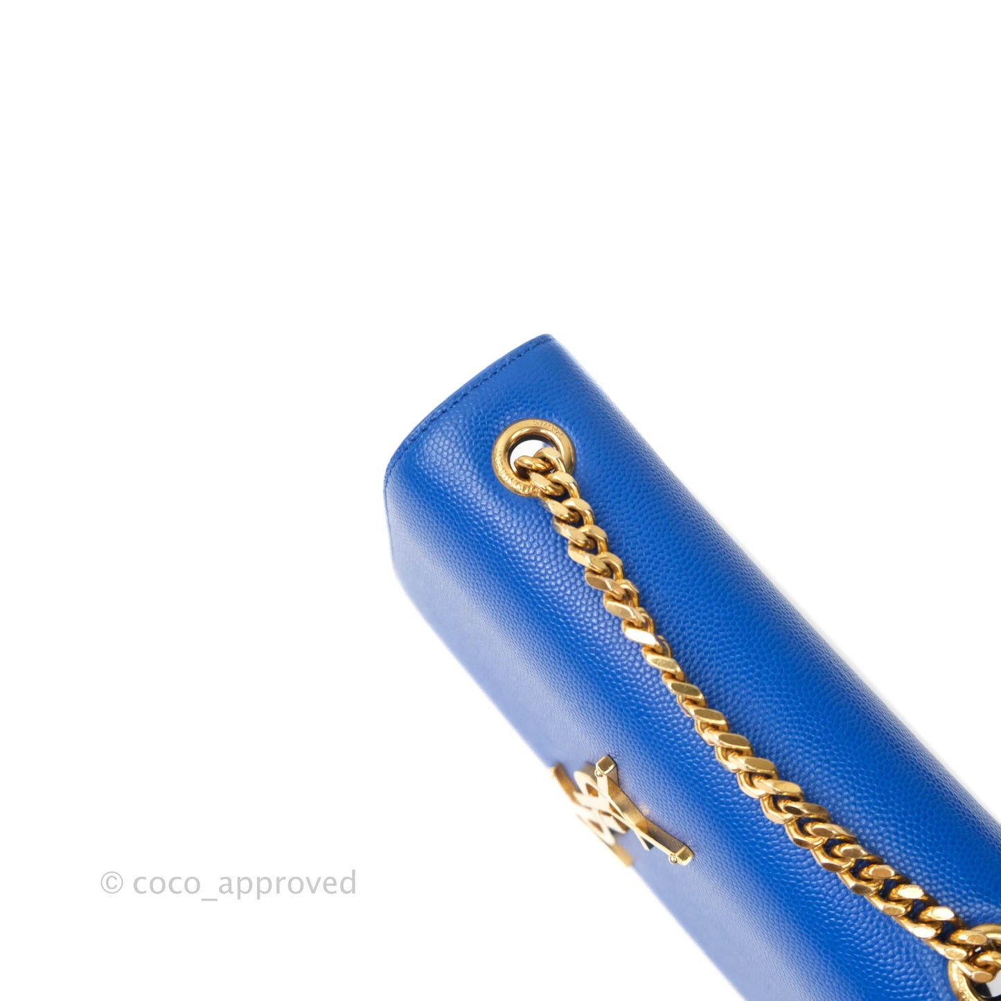 Saint Laurent Classic Kate Original Small Blue Grained Calfskin Gold Hardware