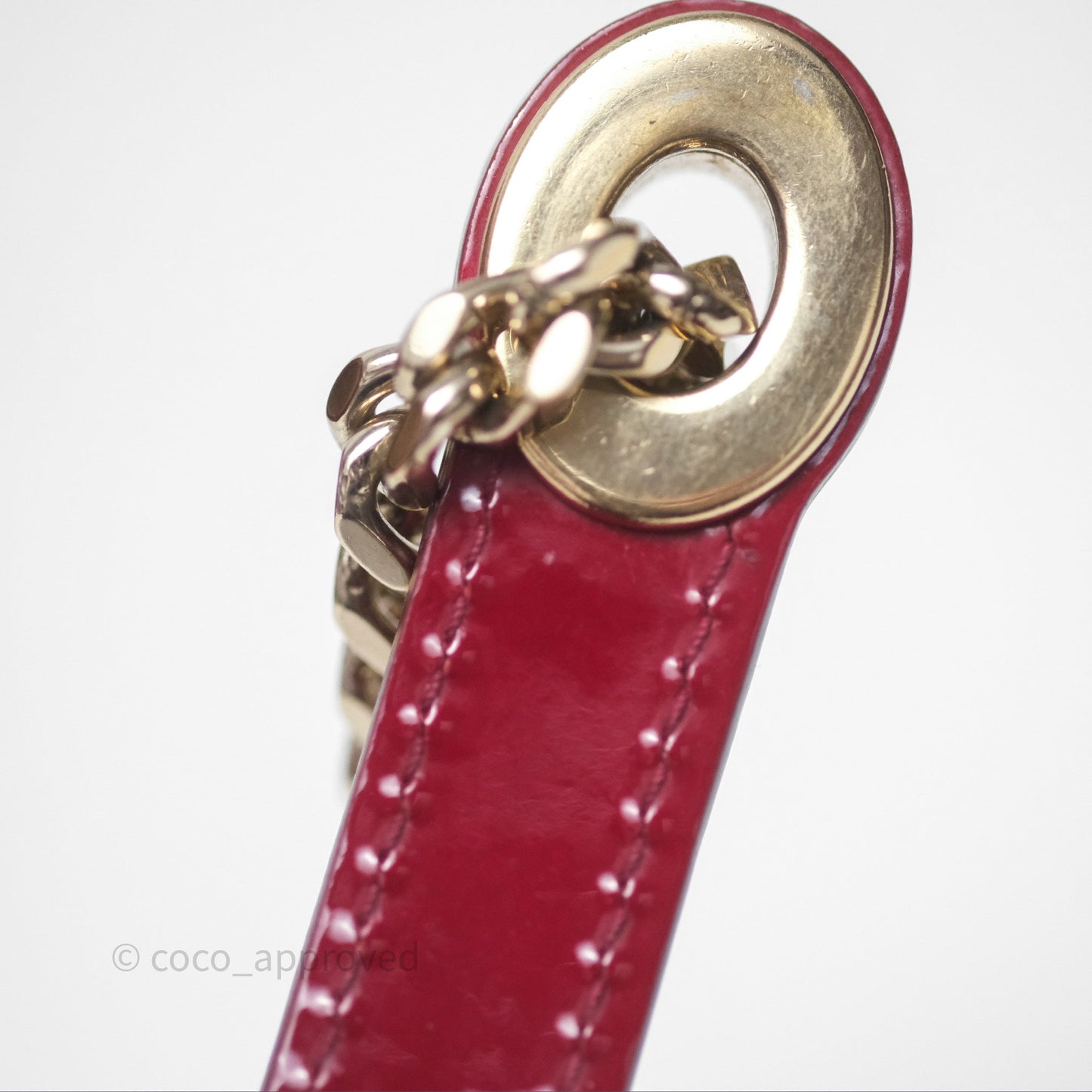 Christian Dior Mini Lady Dior Red Patent Cannage Gold Hardware