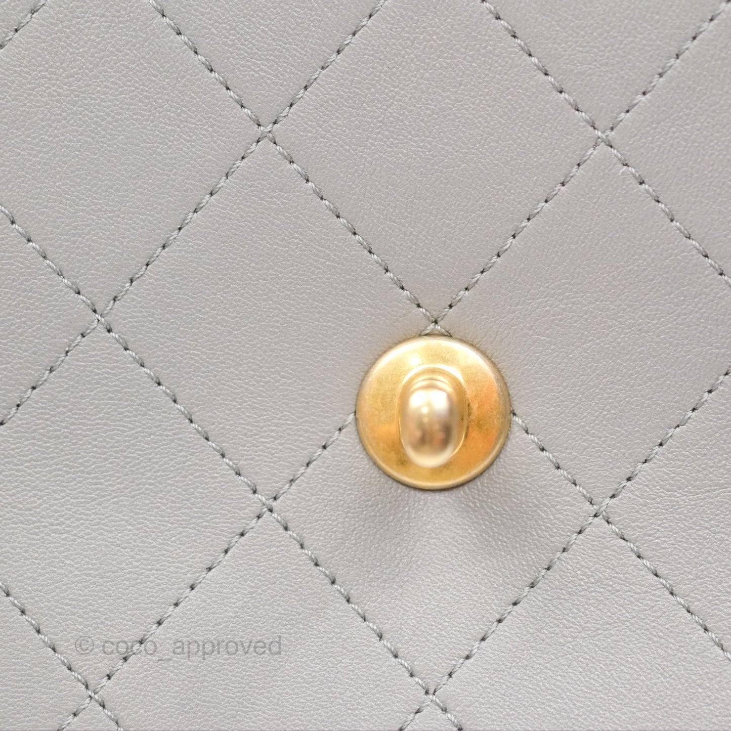 Chanel Small Quilted Coco Luxe Flap Bag Grey Calfskin Aged Gold Hardware