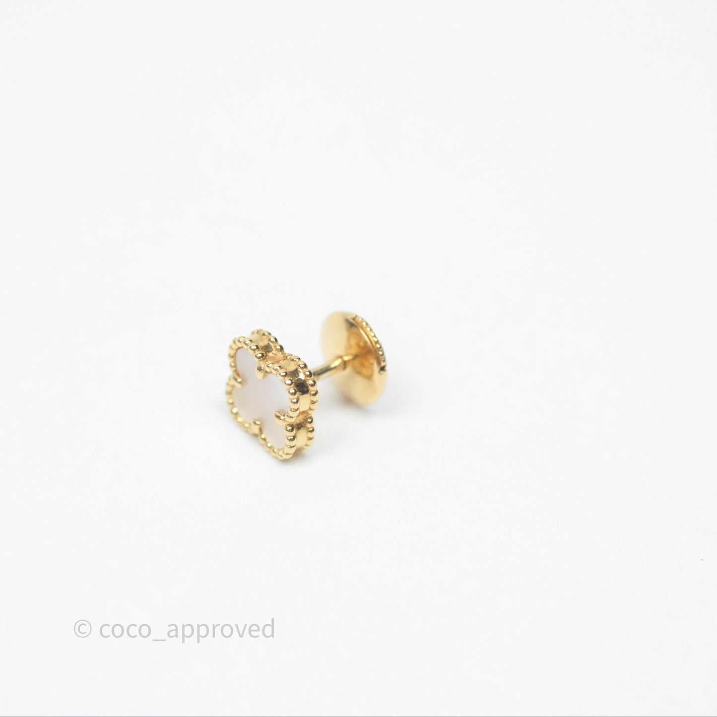 Van Cleef & Arpels Sweet Alhambra Earrings White Mother-of-pearl Yellow Gold