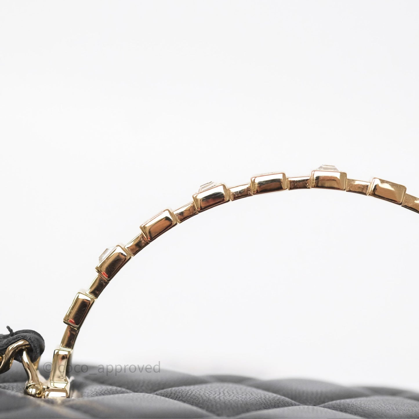 Chanel Crystals Top Handle Vanity Rectangular Black Lambskin Gold Hardware