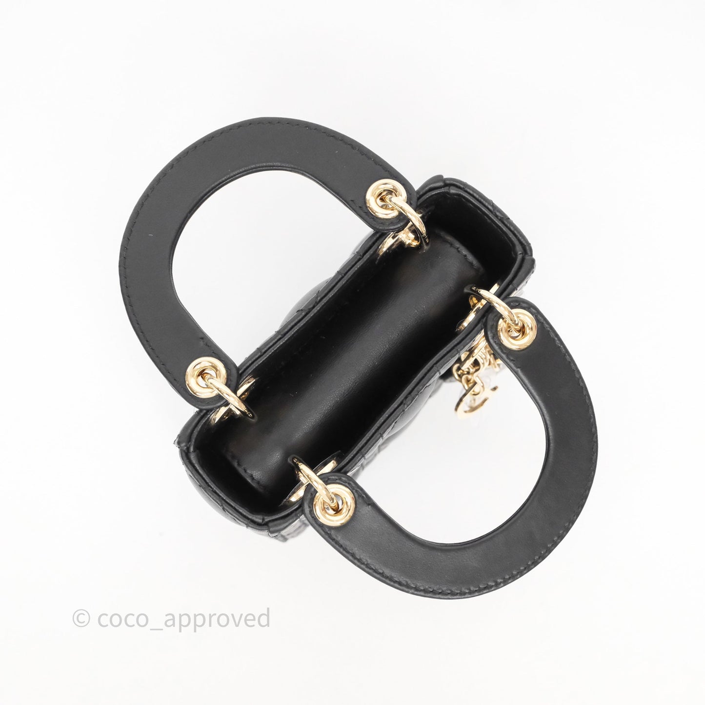 Christian Dior Micro Lady Dior Cannage Black Lambskin Gold Hardware