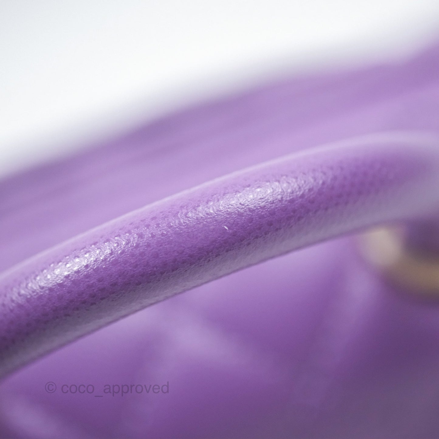Chanel Quilted Mini Coco Handle Caviar Purple Gold Hardware