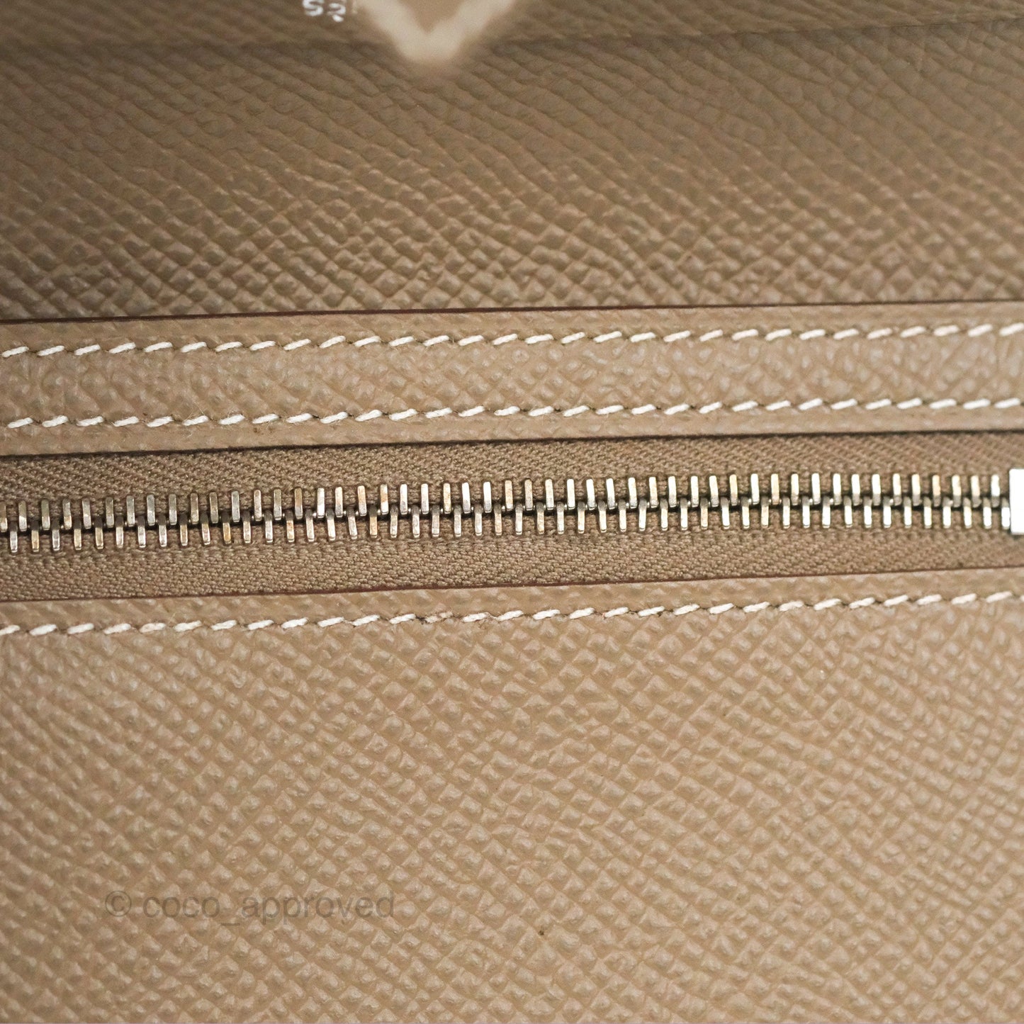 Hermes Bearn Compact Wallet Etoupe Epsom Palladium Hardware