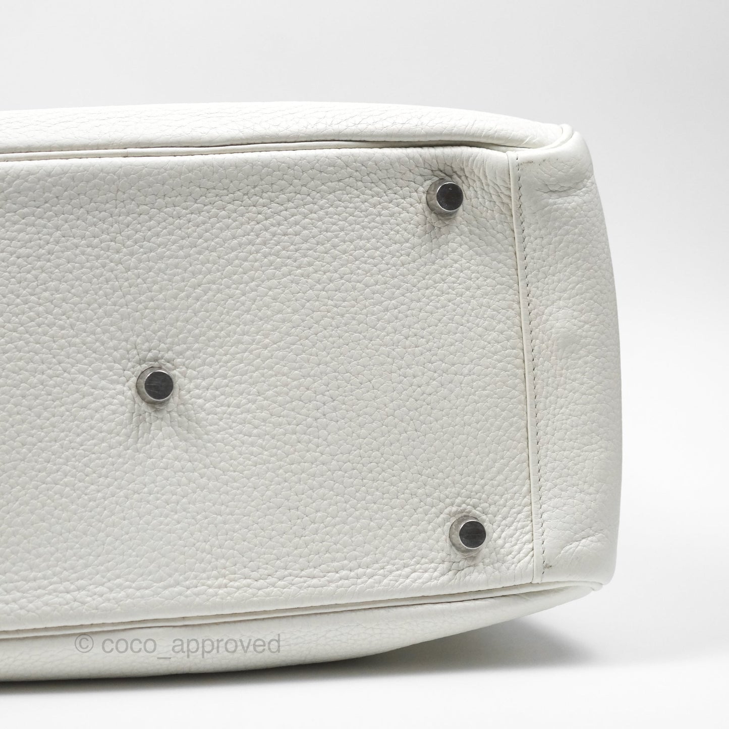 Hermès Lindy 30 White Clemence Palladium Hardware