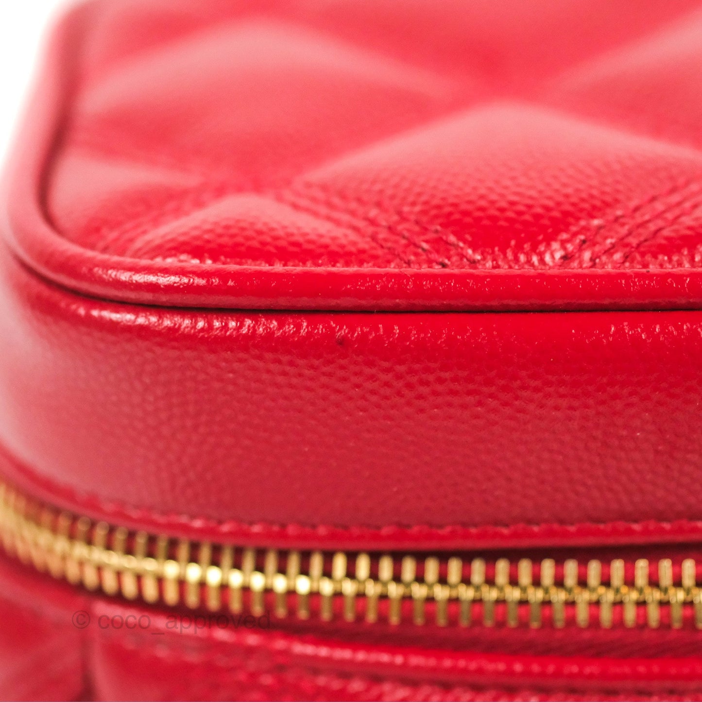 Saint Laurent 80's Vanity Bag Quilted Red Grained Calfskin