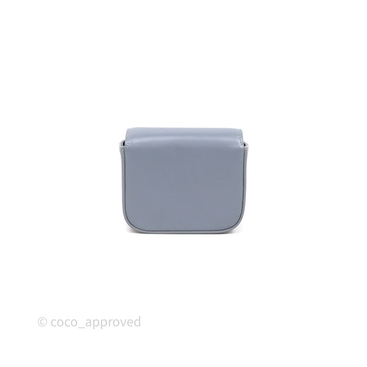 Celine Mini Triomphe Shiny Calfskin Blue Grey