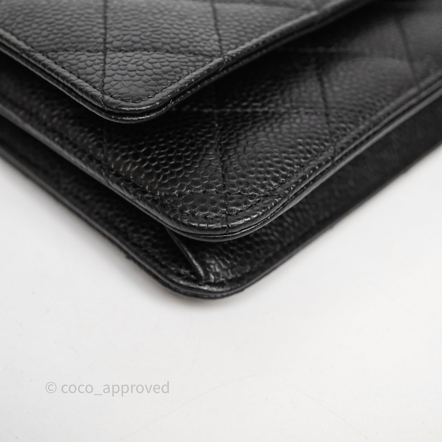 Chanel Quilted Classic Wallet On Chain WOC Black Caviar Gold Hardware