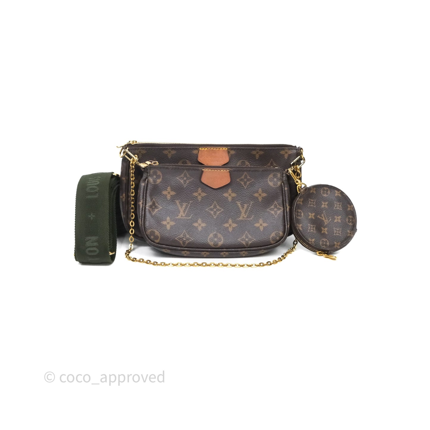 Louis Vuitton Multi Pochette Accessories Khaki Monogram Canvas