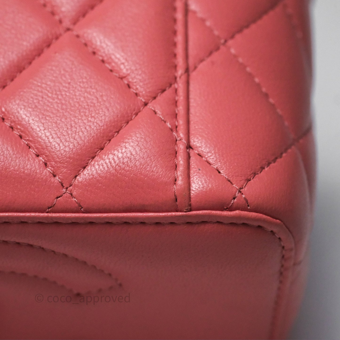 Chanel Vanity Rectangular Top Handle Pink Lambskin Gold Hardware