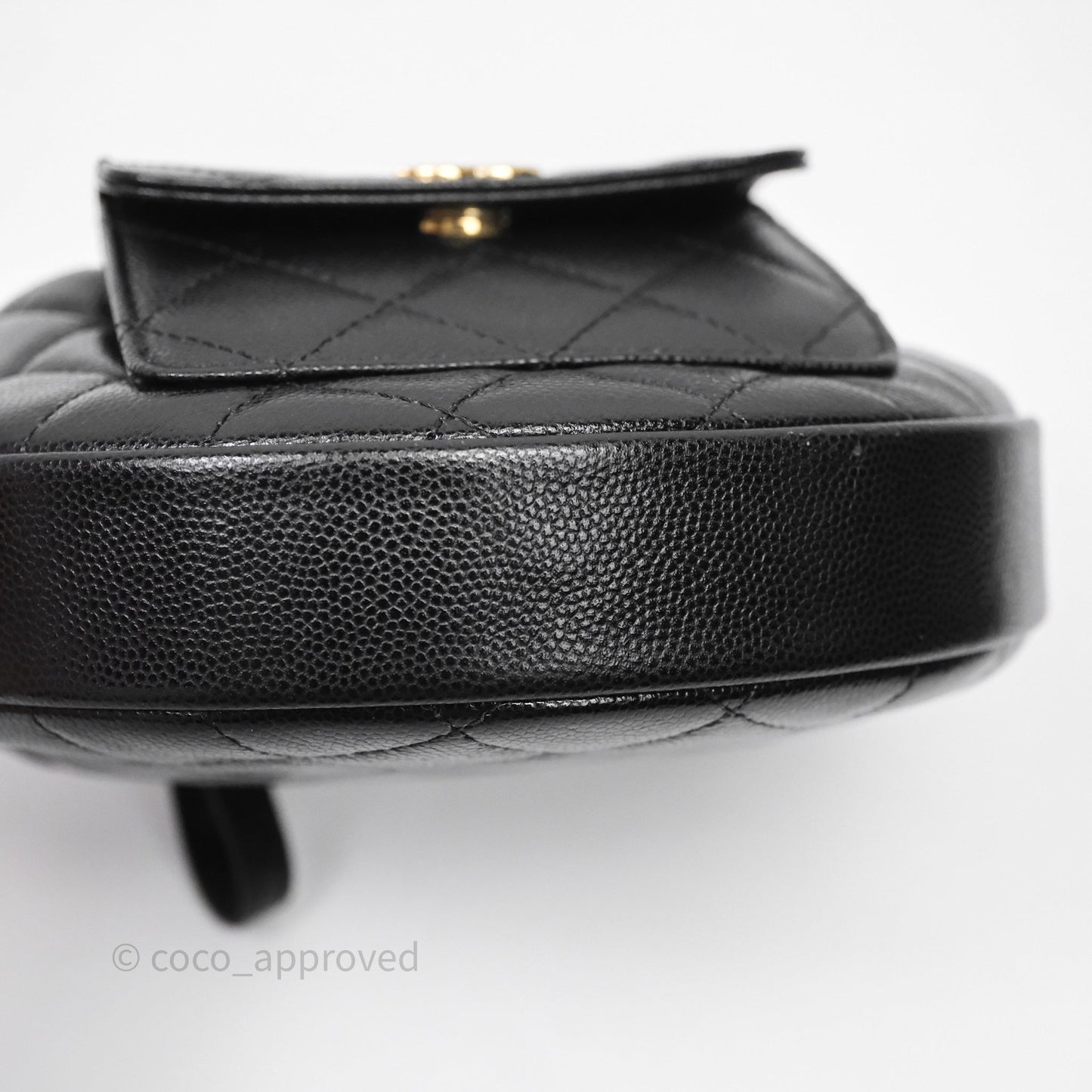 Chanel Quilted Polly Pocket Hobo Bag Caviar Black Gold Hardware