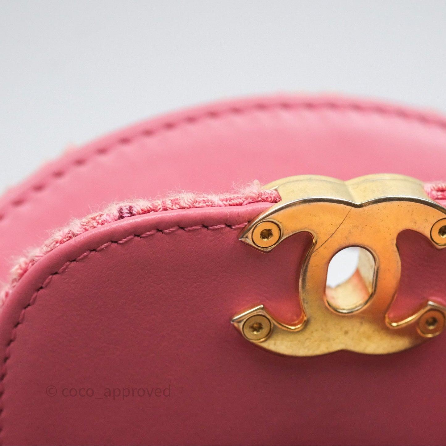 Chanel Kelly Bag Pink Tweed Aged Gold Hardware