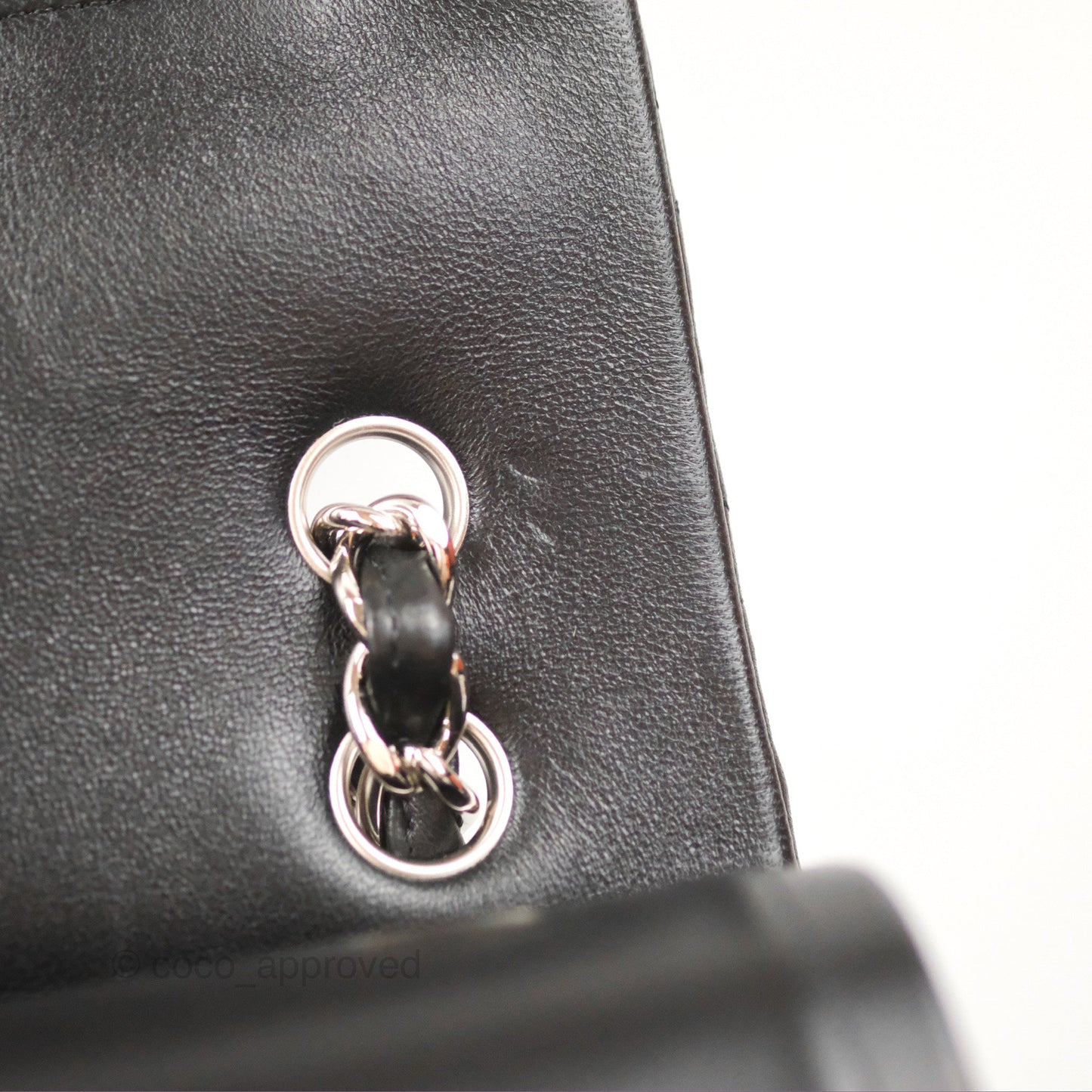Chanel Quilted Maxi Double Flap Black Lambskin Silver Hardware