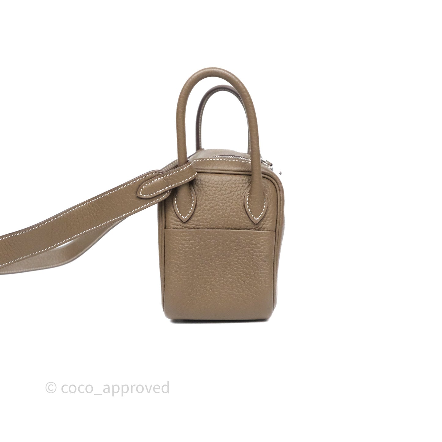 Hermès Mini Lindy 20 Etoupe 18 Clemence Palladium Hardware