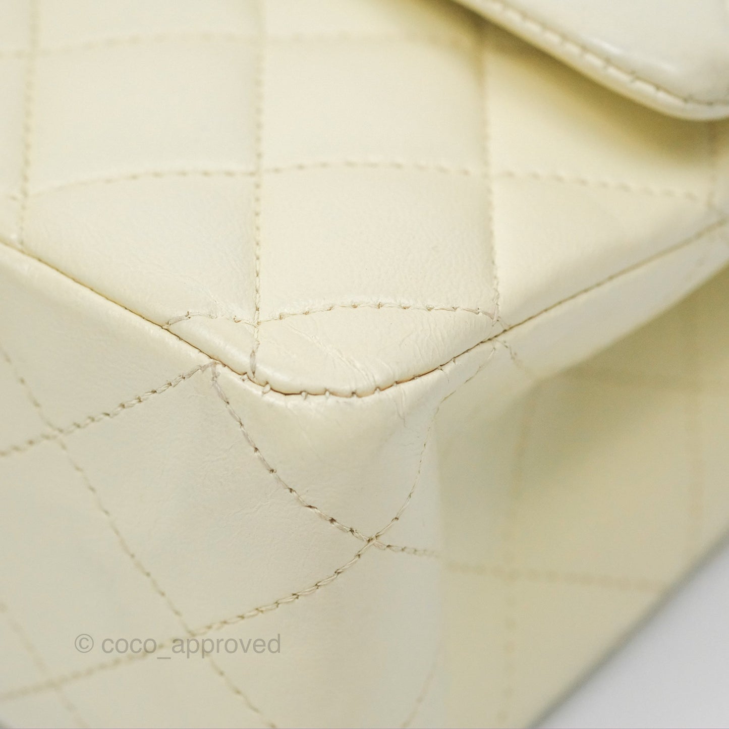 Chanel Medium Classic Flap Quilted Pale Yellow Lambskin Gold Hardware