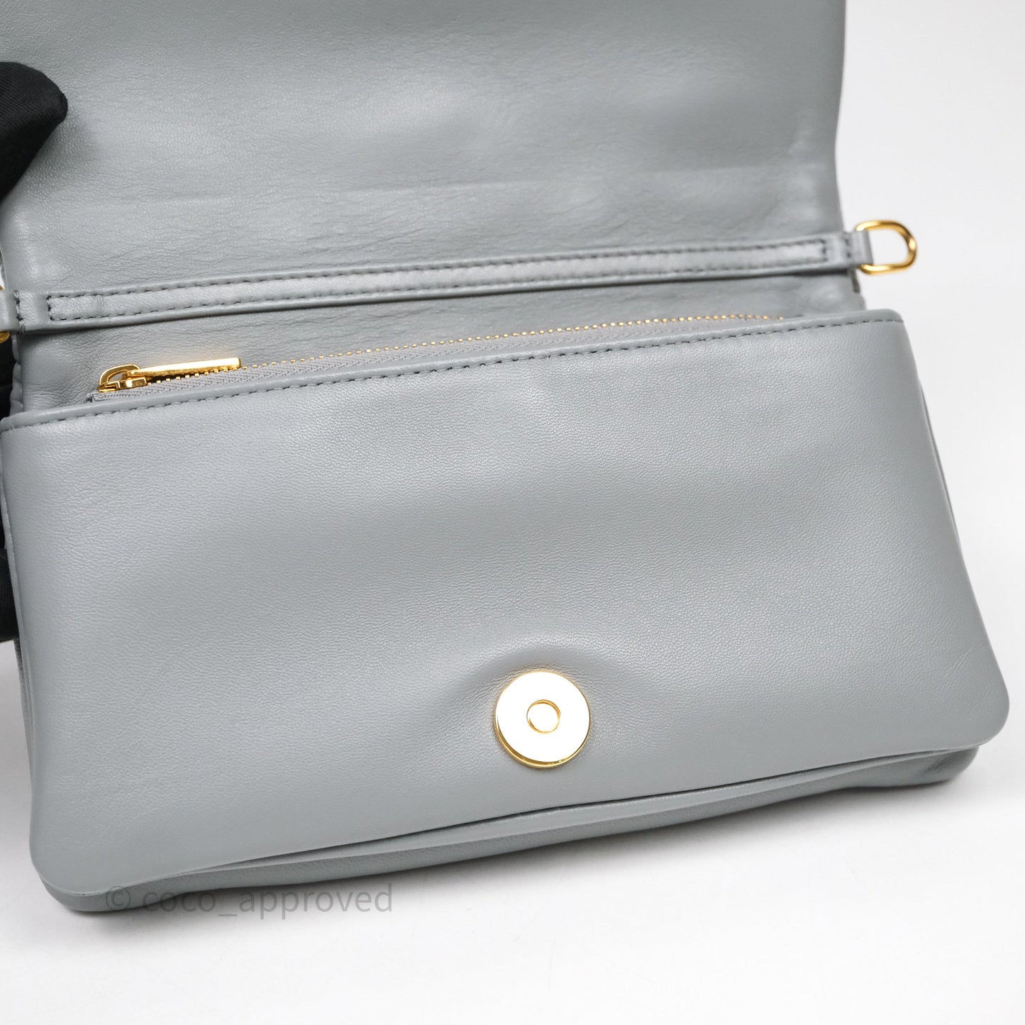 Christian Dior Mini Caro Bag Grey Macrocannage