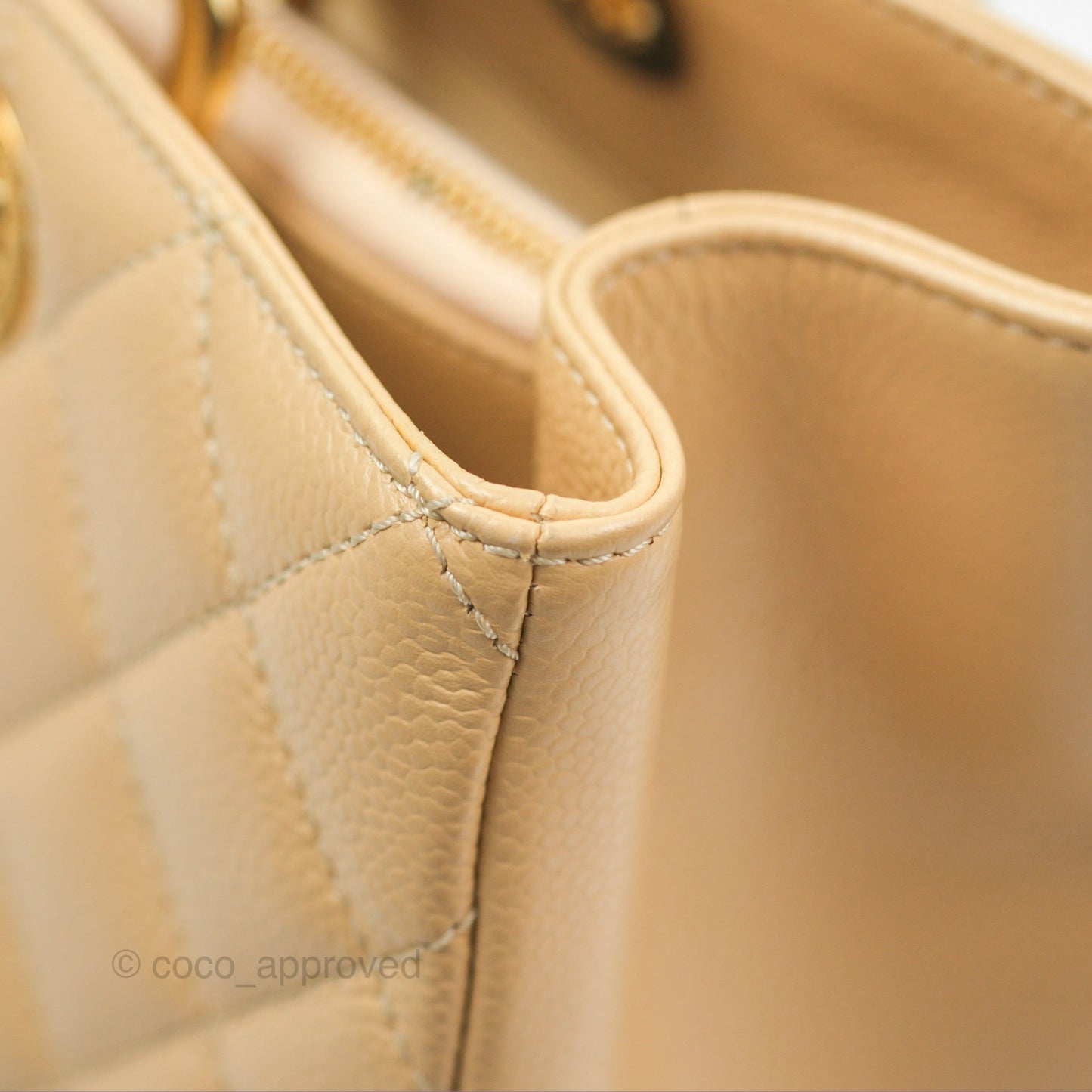 Chanel GST Beige Caviar Gold Hardware