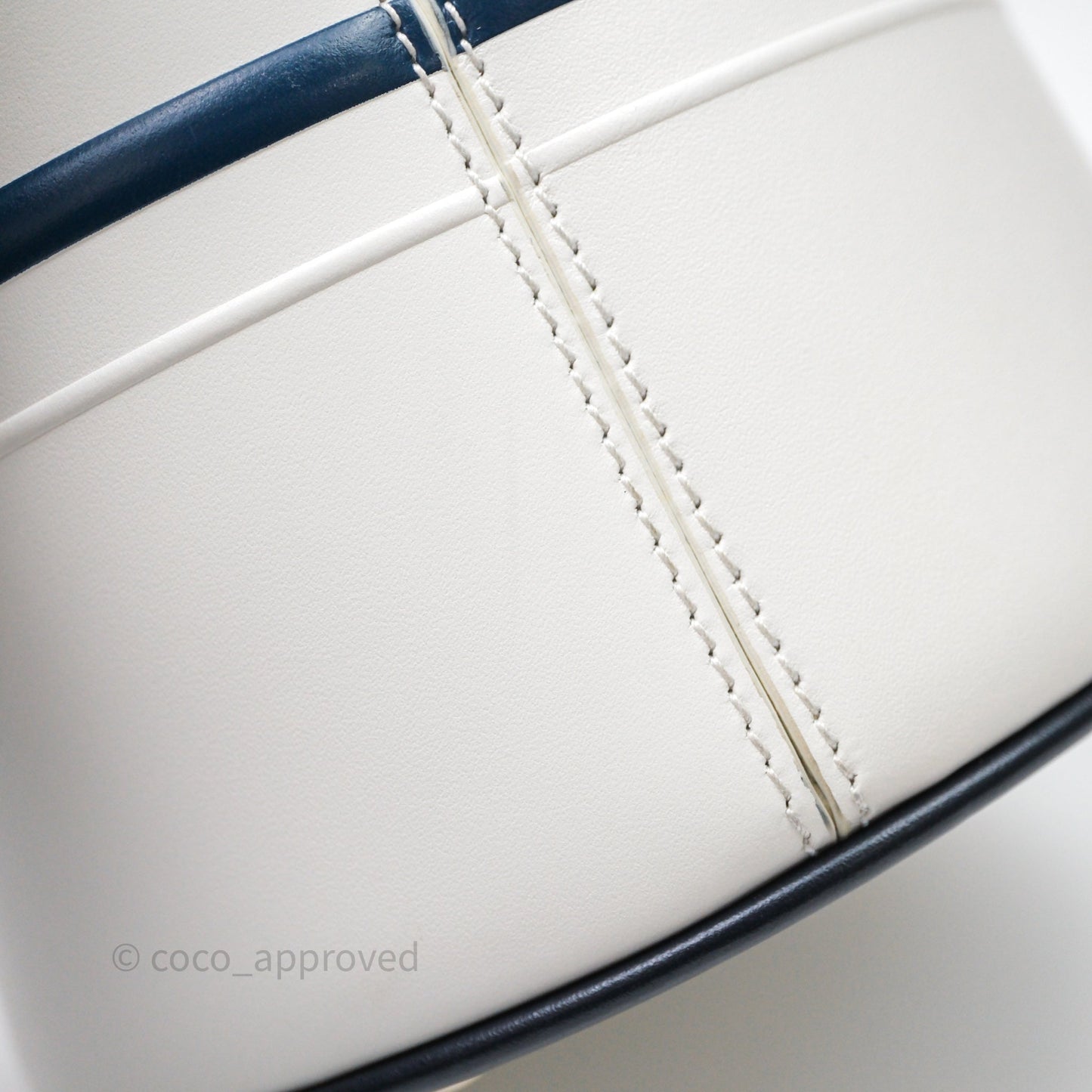 Dior Small Vibe Bucket Bag White Navy Smooth Calfskin