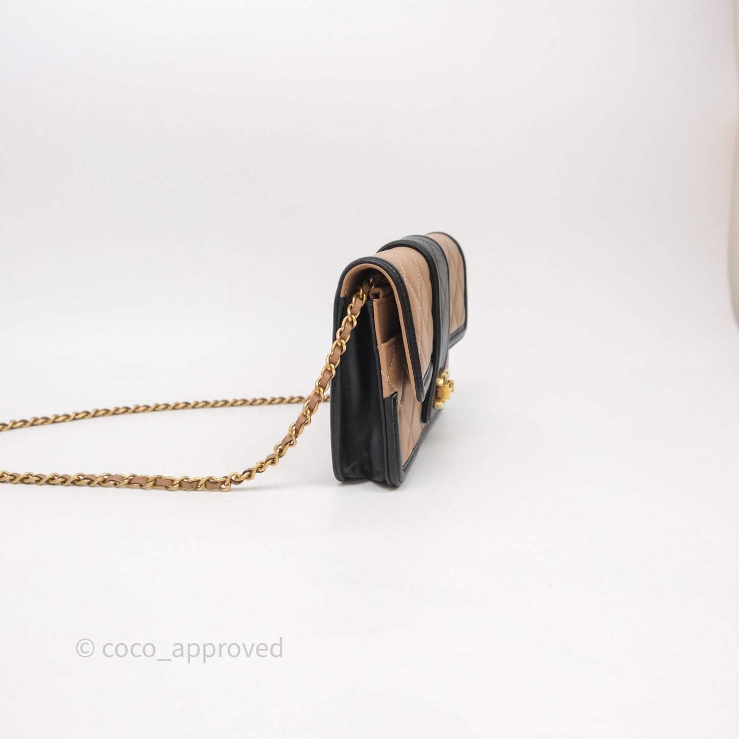 Chanel Quilted Medium Elegant CC Flap Beige Lambskin Gold Hardware