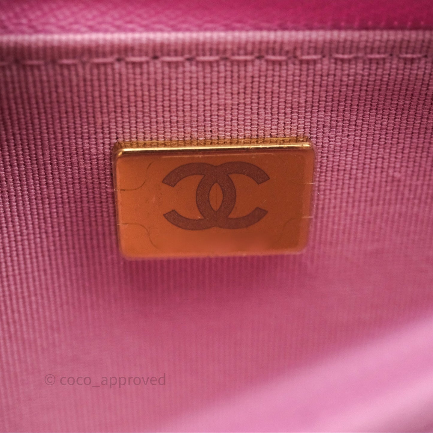 Chanel CC Chain Wallet On Chain WOC Pink Lambskin Aged Gold Hardware
