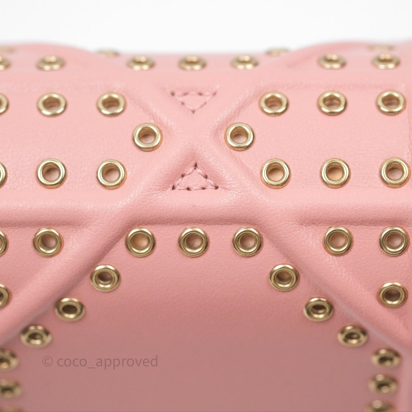 Christian Dior Lambskin Studded Vertical Diorama Dust Candy