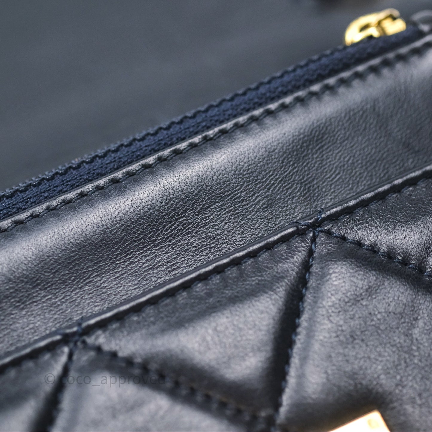 Chanel Golden Class Wallet on Chain WOC Navy Lambskin Gold Hardware