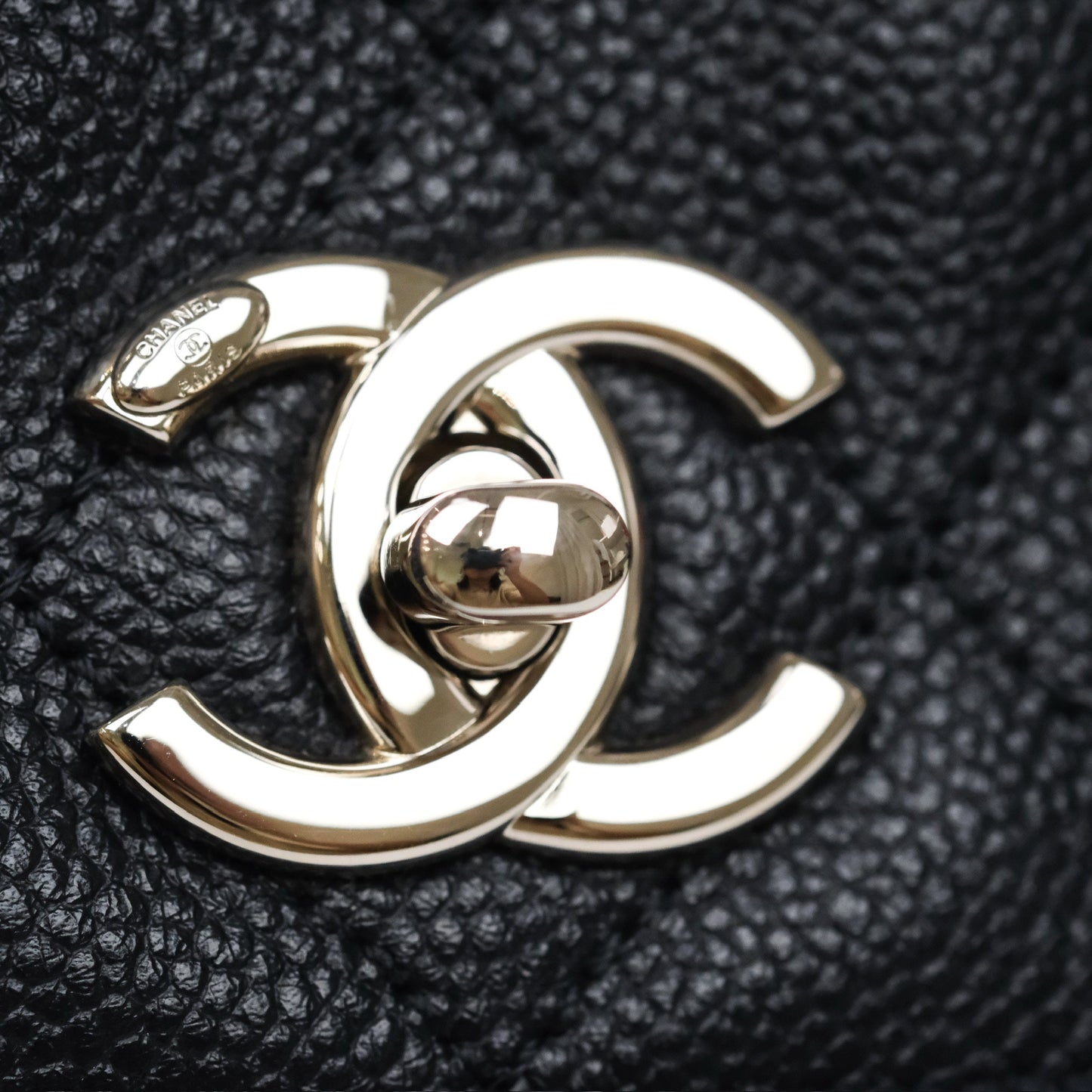 Chanel Top Handle Flap Bag Dark Navy Caviar Silver Hardware
