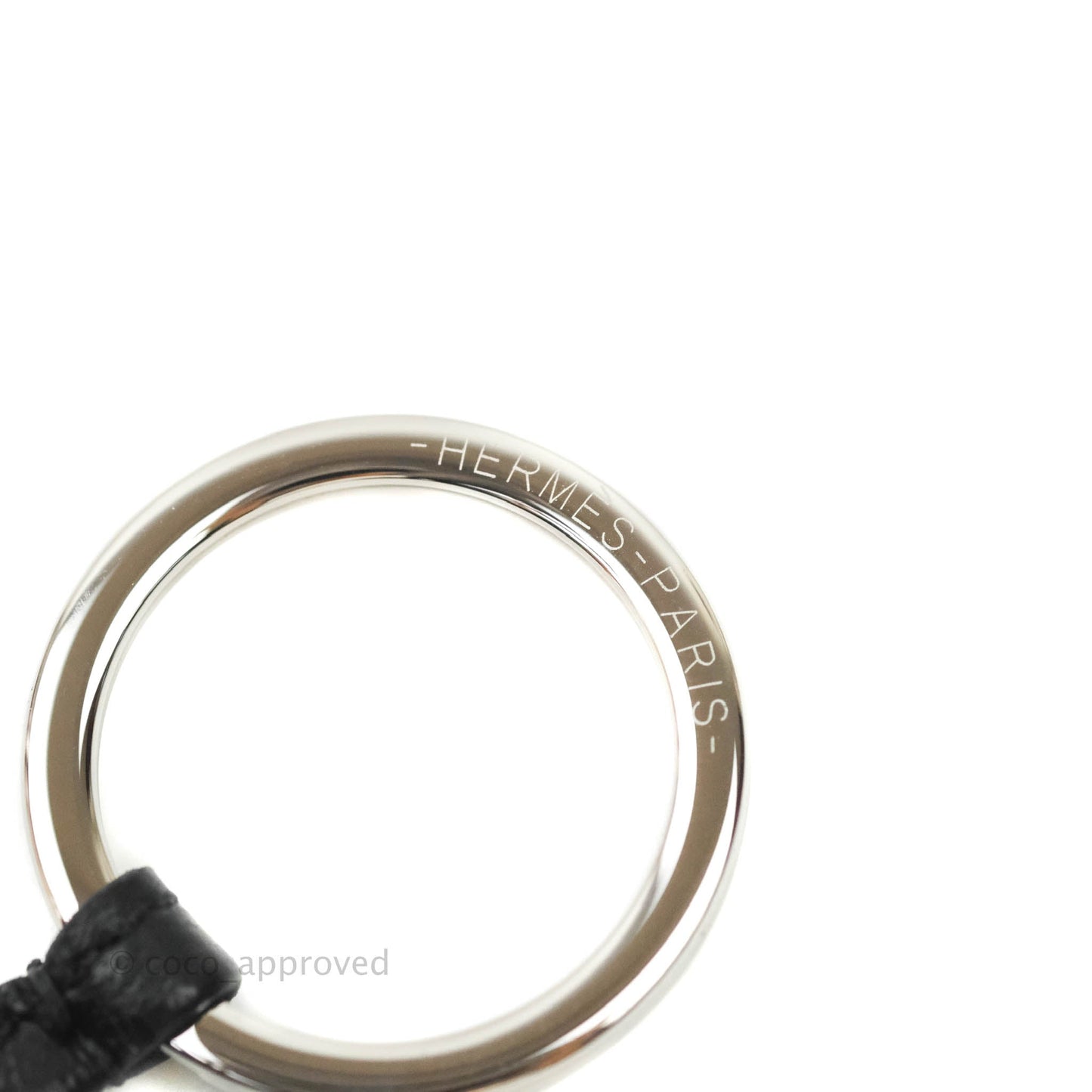 Hermès Black Lambskin Leather Carmen Key Ring