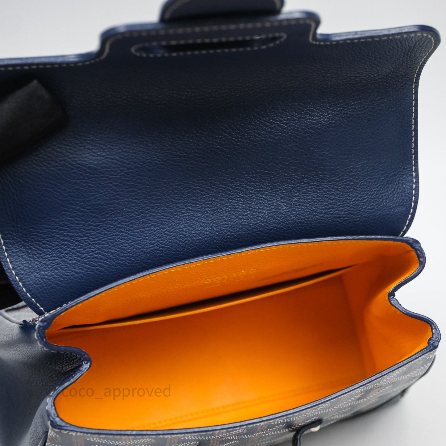 Goyard Saïgon Mini Bag Chevroches Calfskin Navy Silver Hardware