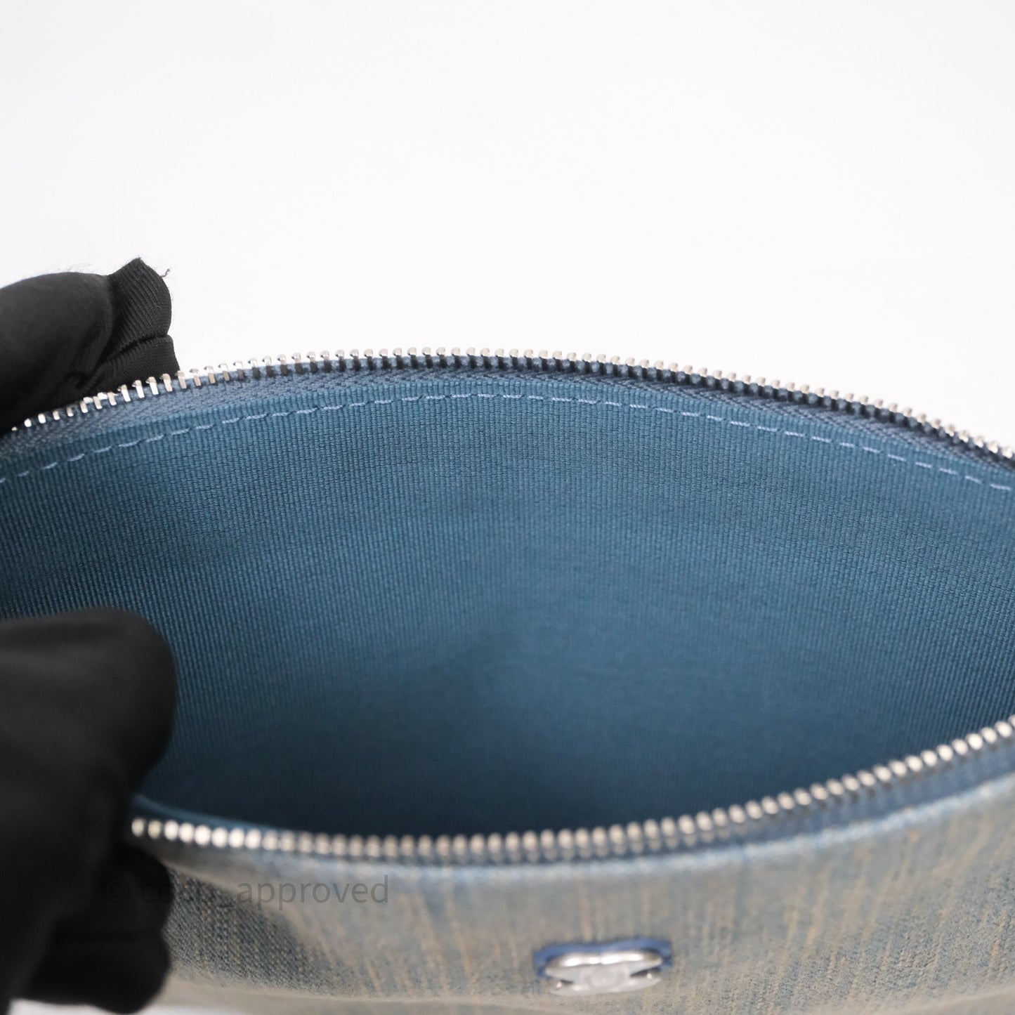 Chanel Large Deauville Tote Blue Washed Denim Matte Silver