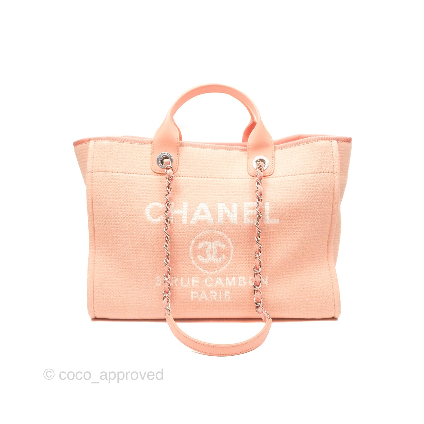 Chanel Large Deauville Coral Clair Canvas