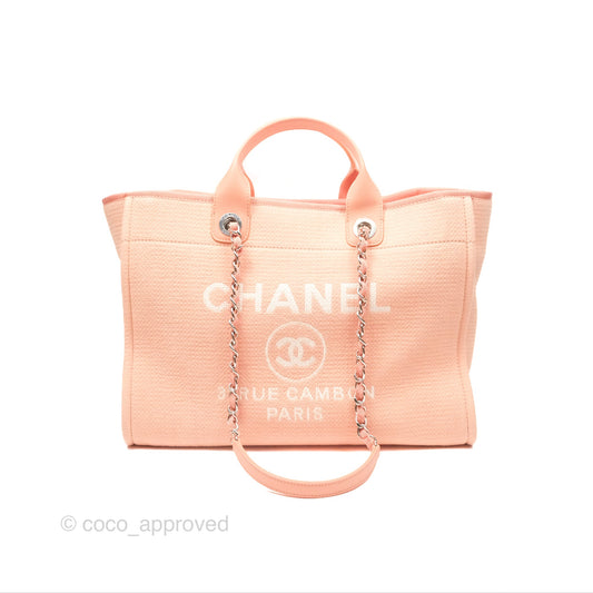 Chanel Large Deauville Coral Clair Canvas