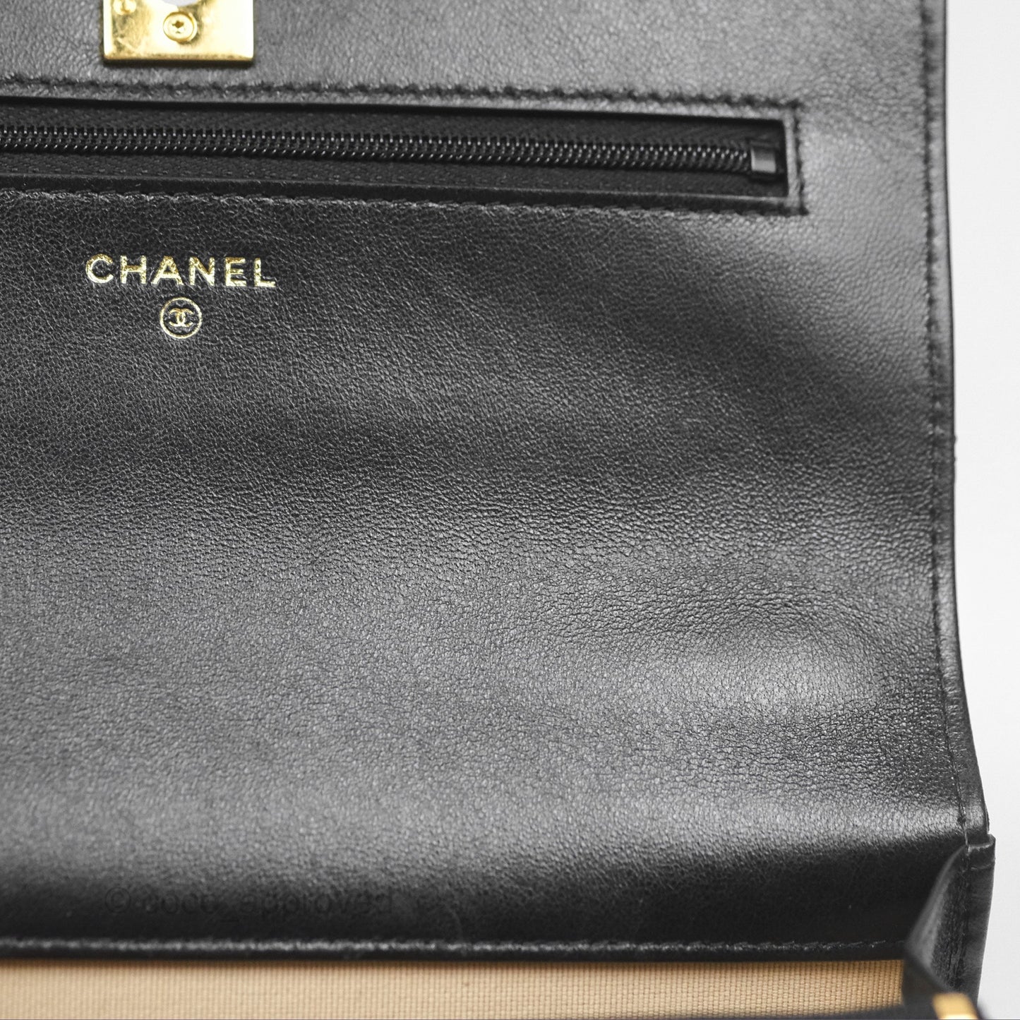 Chanel Quilted Dynasty Wallet on Chain WOC Black Shiny Lambskin Gold Hardware