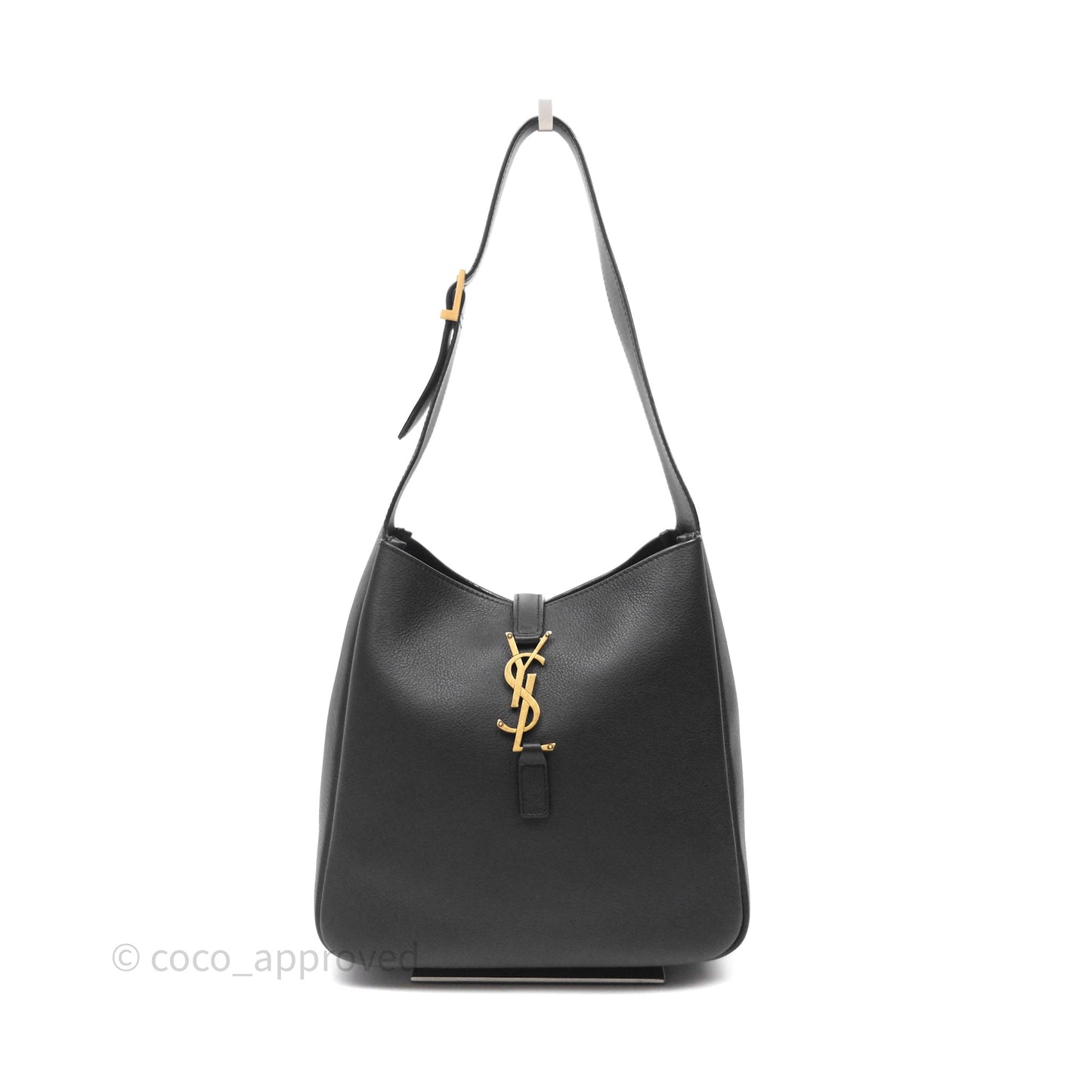 Saint Laurent LE 5 à 7 Supple Small Black Grained Leather Gold Hardware