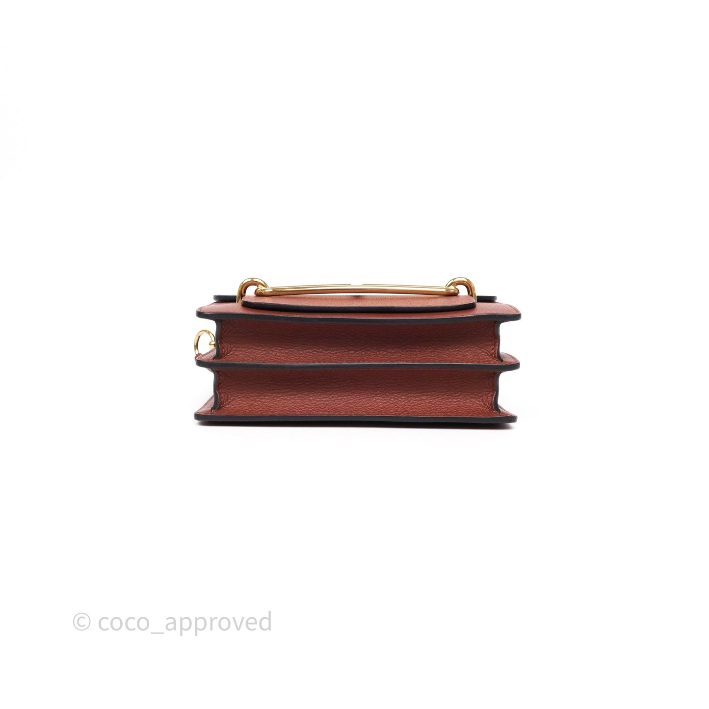 Hermès Mini Roulis Rouge H 55 Evercolor Gold Hardware