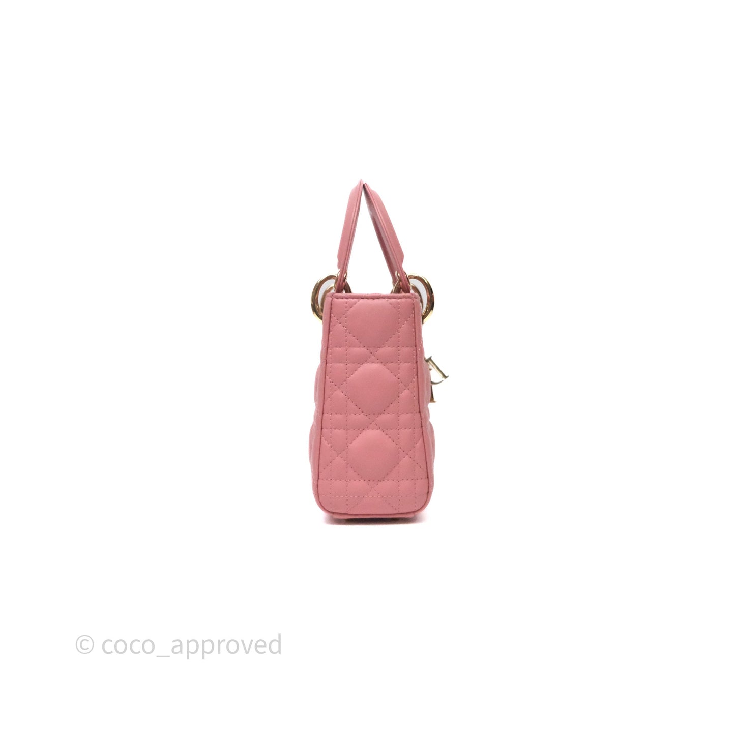 Christian Dior Mini Lady Dior My ABCDior Bag Pink Cannage Lambskin Gold Haardware
