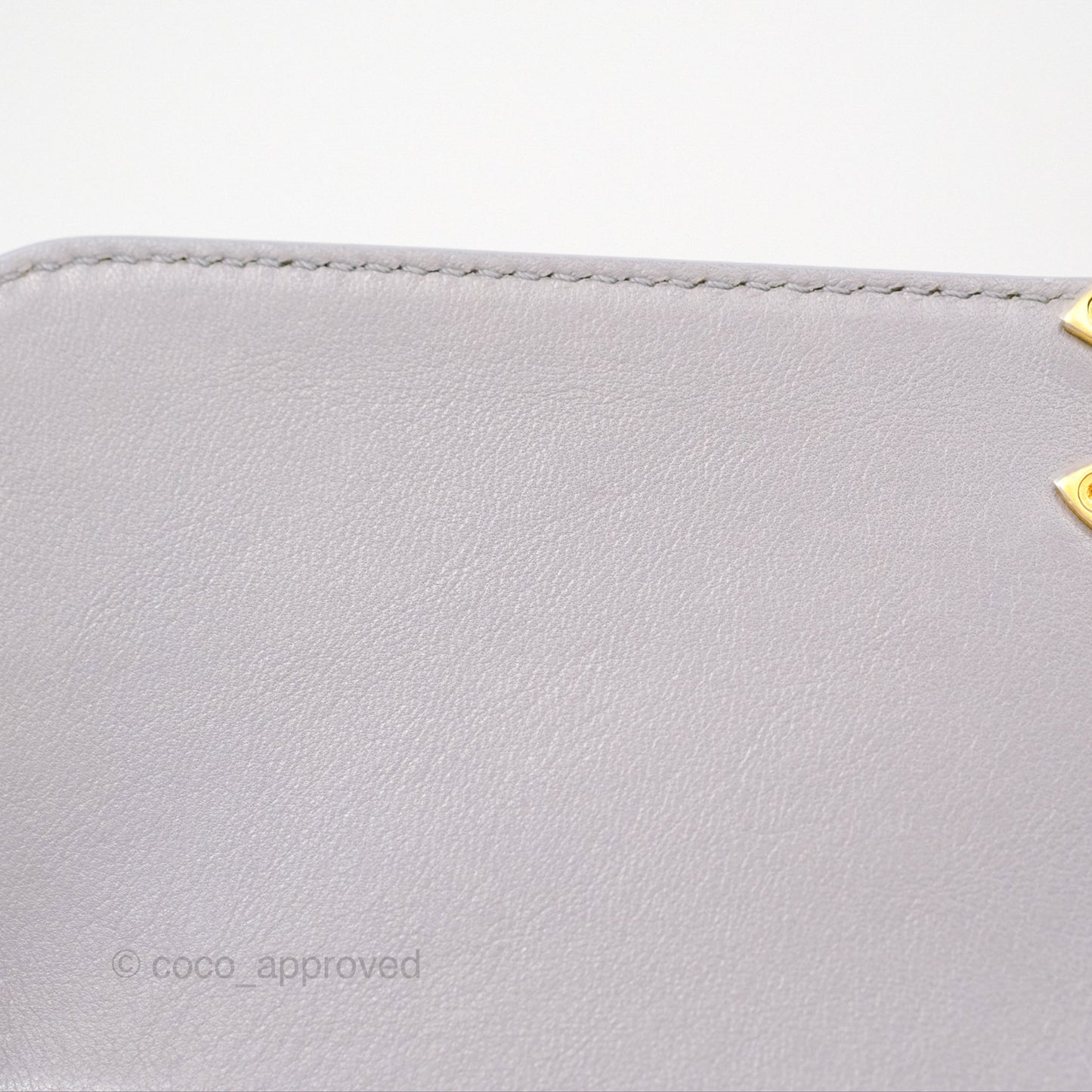 Chanel Small Quilted Coco Luxe Flap Bag Grey Calfskin Aged Gold Hardware