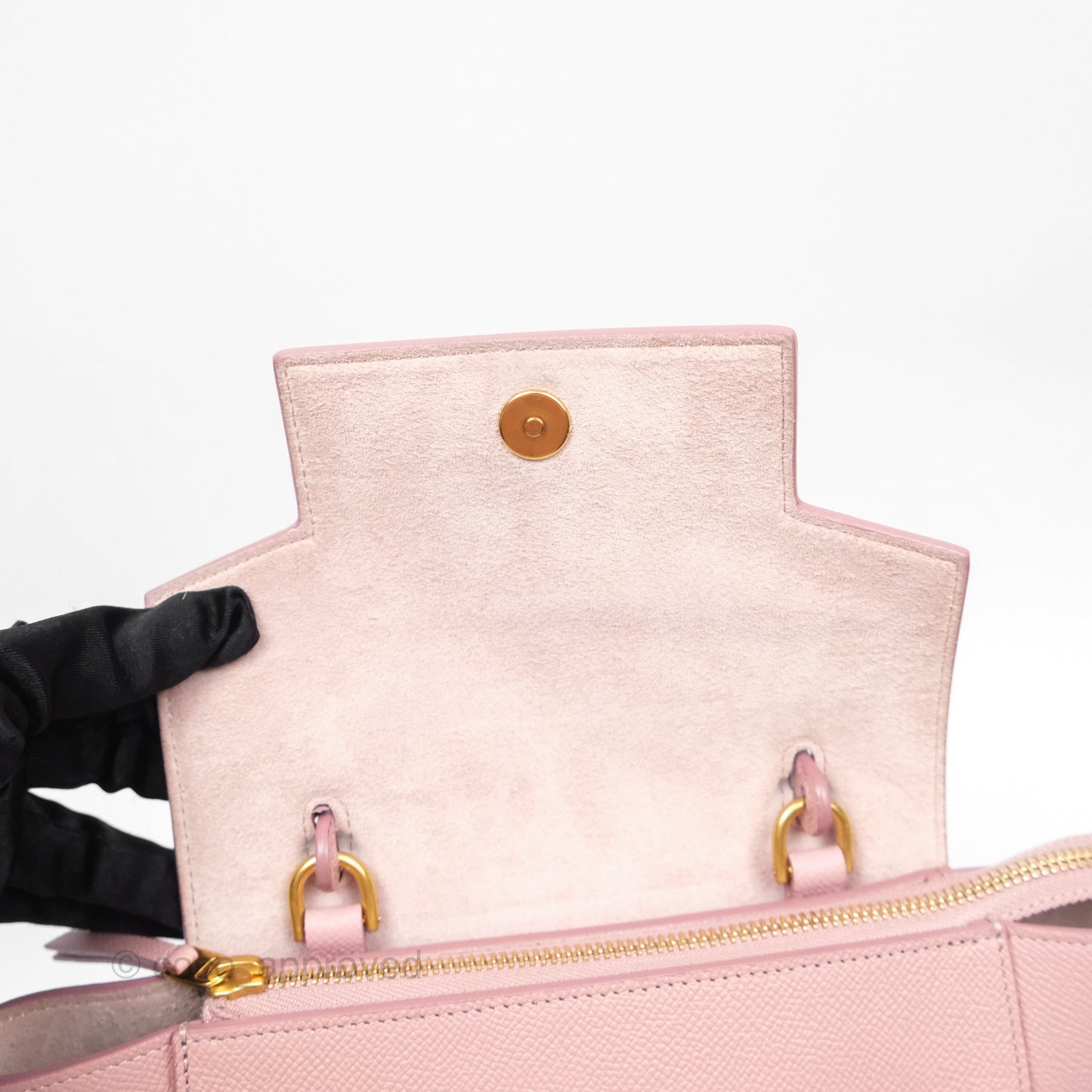 Celine Nano Belt Bag Pink Grained Calfskin Gold Hardware