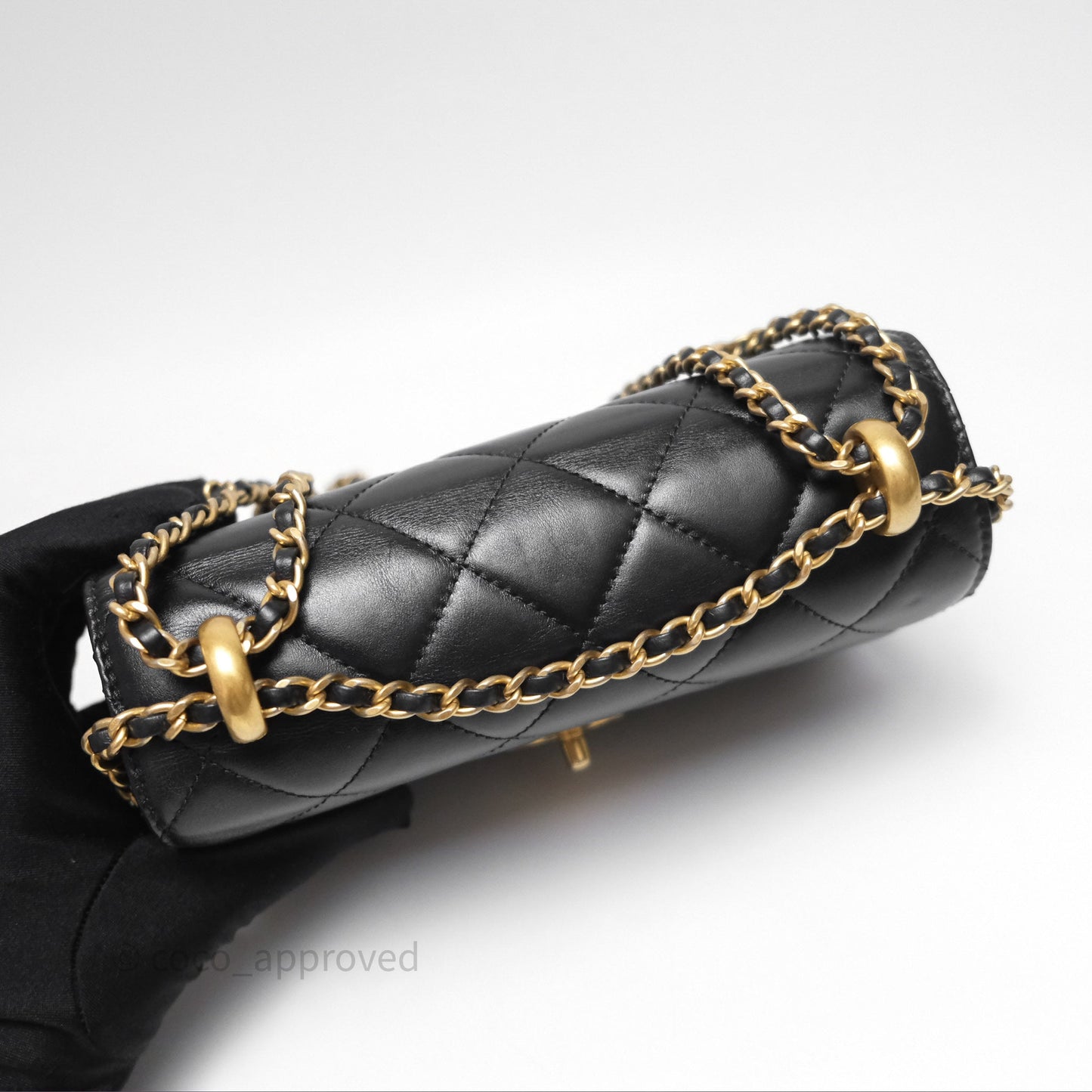 Chanel Quilted Mini Perfect Fit Adjustable Black Calfskin Gold Hardware