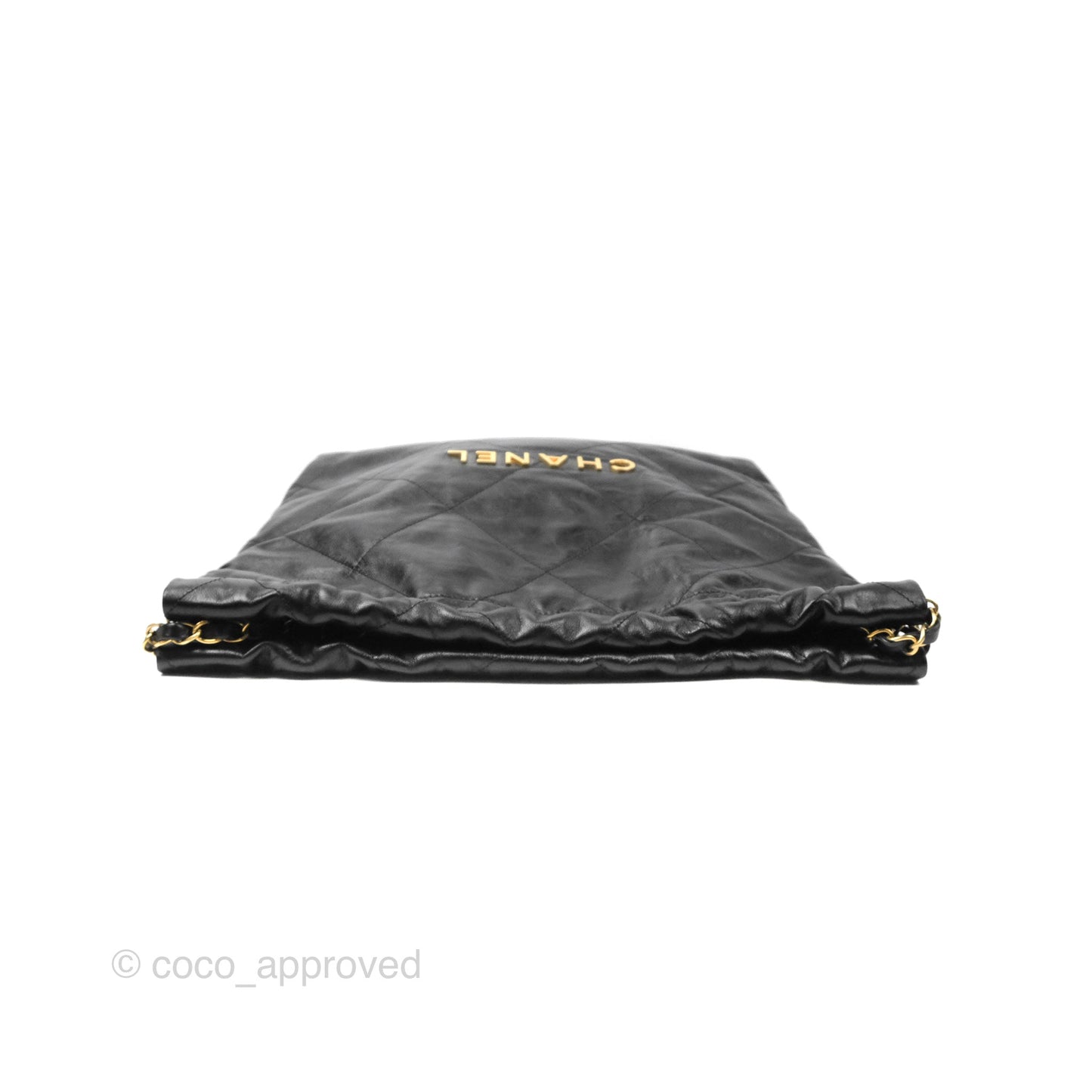 Chanel 22 Small Black Aged Calfskin Aged Gold Hardware
