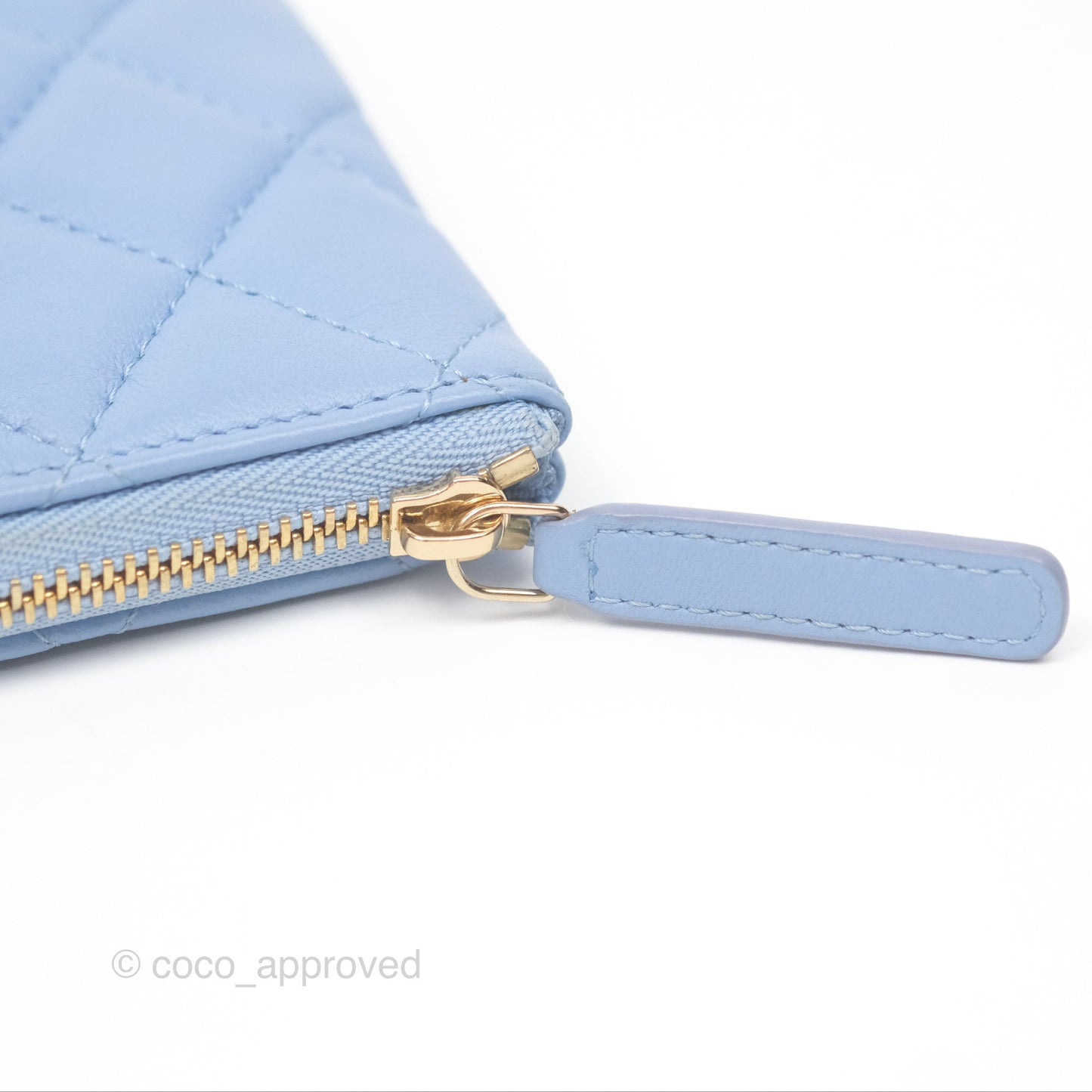 Chanel Quilted Mini O Case Blue Lambskin Gold Hardware