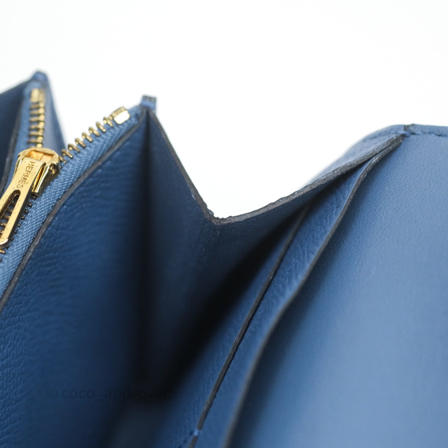 Hermès Constance Short Wallet Bleu Agate R2 Epsom Gold Hardware